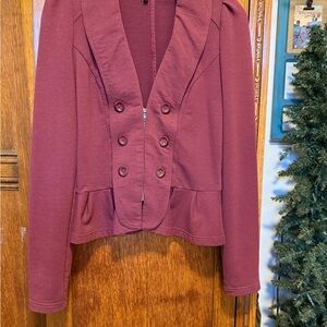 Ambition Double-Breasted Maroon Blazer